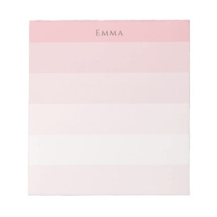 Modern Stripes Pink Ombre Watercolor Layered Notepad