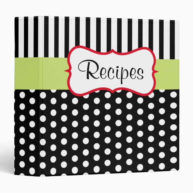 Modern Stripes Recipe Binder (Front/Spine)