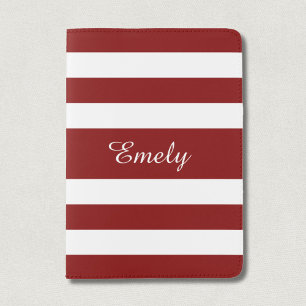 Modern Stripes Red Passport Holder