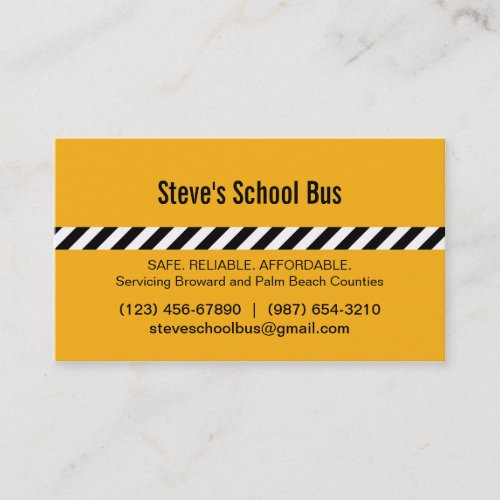 Modern Stripes School Bus Business Card