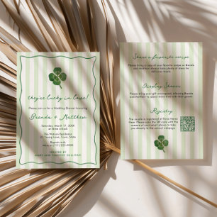 Modern Stripes St Patrick's Couples Wedding Shower Invitation
