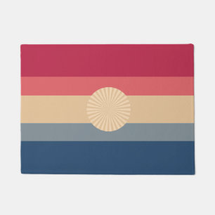 Modern Stripes-Sunset-Trendy Colors- Doormat