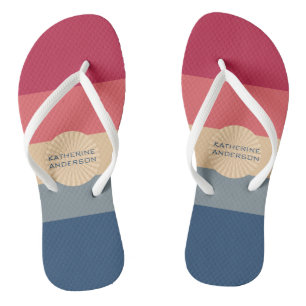 Modern Stripes-Sunset-Trendy Colors- Flip Flops