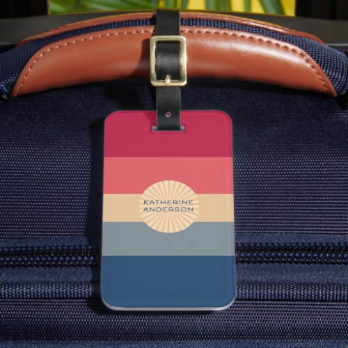 Modern Stripes_Sunset_Trendy Colors_ Luggage Tag