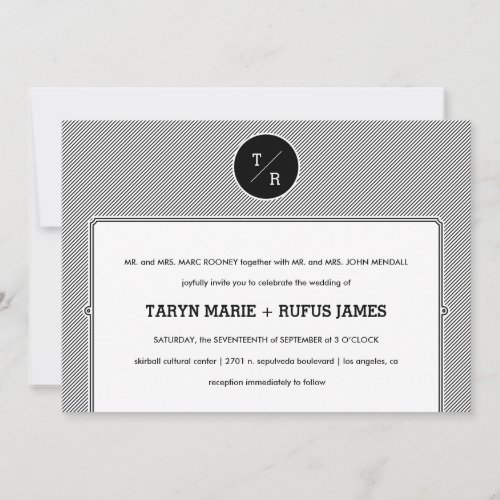 Modern Stripes Wedding Invitation 5" X 7" Invitation Card