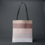 Modern Stripes with Monogram Beige Mauve Tote Bag<br><div class="desc">Colorful trendy striped pattern - featuring harmonious colors in shades beige,  blush and mauve. Personalize with your name or monogram.  If you need it in different colors please click on the contact button under the product description,  I'm happy to help.</div>