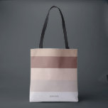 Modern Stripes with Monogram Beige Mauve Tote Bag<br><div class="desc">Colorful trendy striped pattern - featuring harmonious colors in shades beige,  blush and mauve. Personalize with your name or monogram.  If you need it in different colors please click on the contact button under the product description,  I'm happy to help.</div>