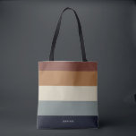 Modern Stripes with Monogram Earthy Tote Bag<br><div class="desc">Colorful trendy striped pattern - featuring harmonious colors in earthy colors. Personalize with your name or monogram.  If you need it in different colors please click on the contact button under the product description,  I'm happy to help.</div>