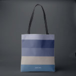 Modern Stripes with Monogram Shades of Blue Tote Bag<br><div class="desc">Colorful trendy striped pattern - featuring harmonious colors in shades of blue. Personalize with your name or monogram.  If you need it in different colors please click on the contact button under the product description,  I'm happy to help.</div>