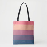Modern Stripes with Monogram Tote Bag<br><div class="desc">Colorful trendy striped pattern - featuring harmonious colors with a girly and feminine touch. Personalize with your name or monogram.  If you need it in different colors please click on the contact button under the product description,  I'm happy to help.</div>