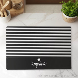 Modern Stripes with Upscale Heart Monogram Placemat