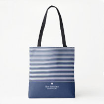 Modern Stripes with Upscale Heart Monogram Tote Bag Modern Stripes with Upscale Heart Monogram Tote Bag