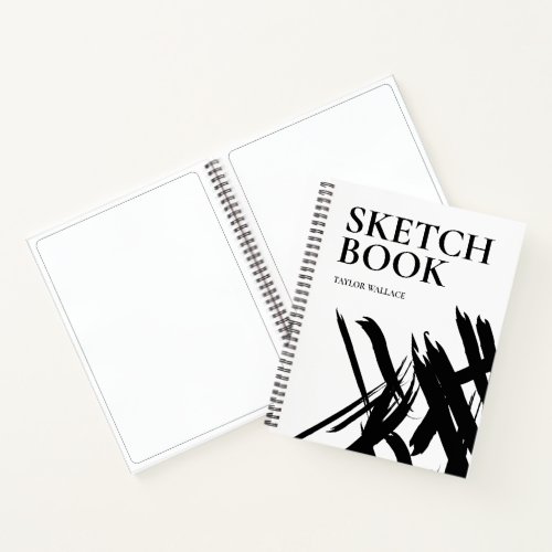 Modern strokes Sketch book black white