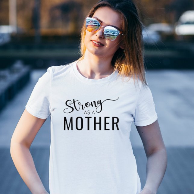 Modern Strong Mother Chic Black Typography Mom  T-Shirt (Creator Uploaded)