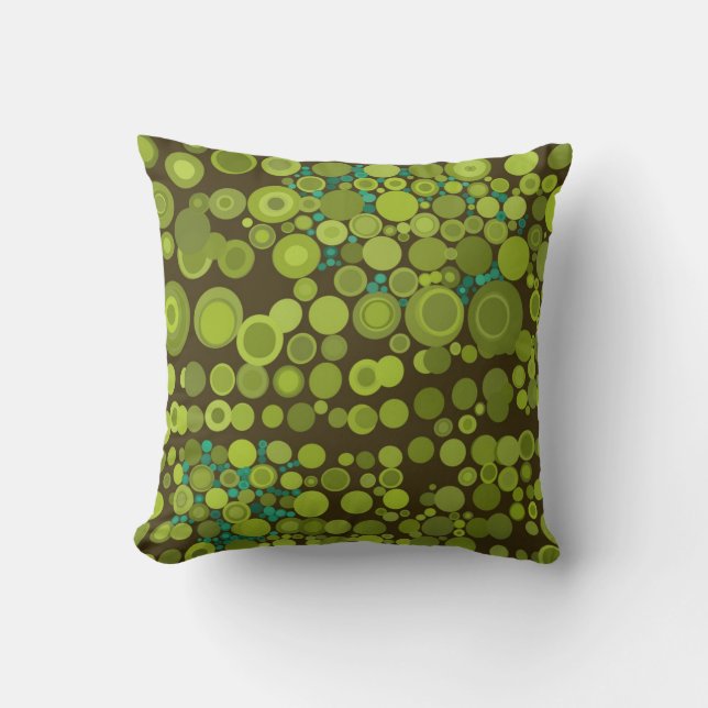 Modern Style Abstract Dots Earthy Green Cushions (Front)