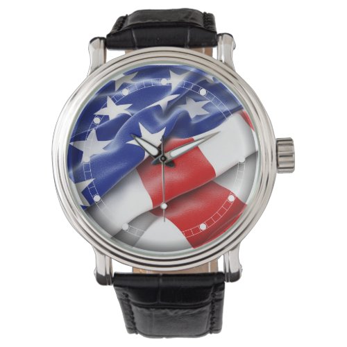 Modern Style American Flag Watch