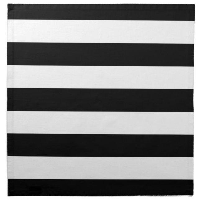 Modern Style Black And White Stripes Napkin (Front)