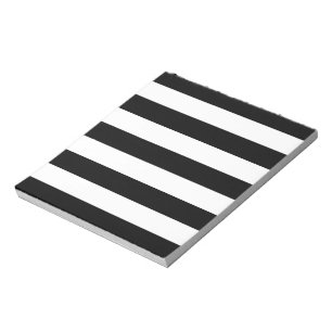 Modern Style Black And White Stripes Notepad