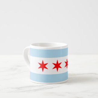 Modern Style Chicago Flag Espresso Cup