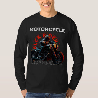 Modern style detailled illustration black bikers T-Shirt