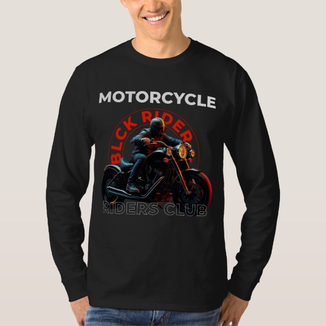 Modern style detailled illustration black bikers T-Shirt (Front)
