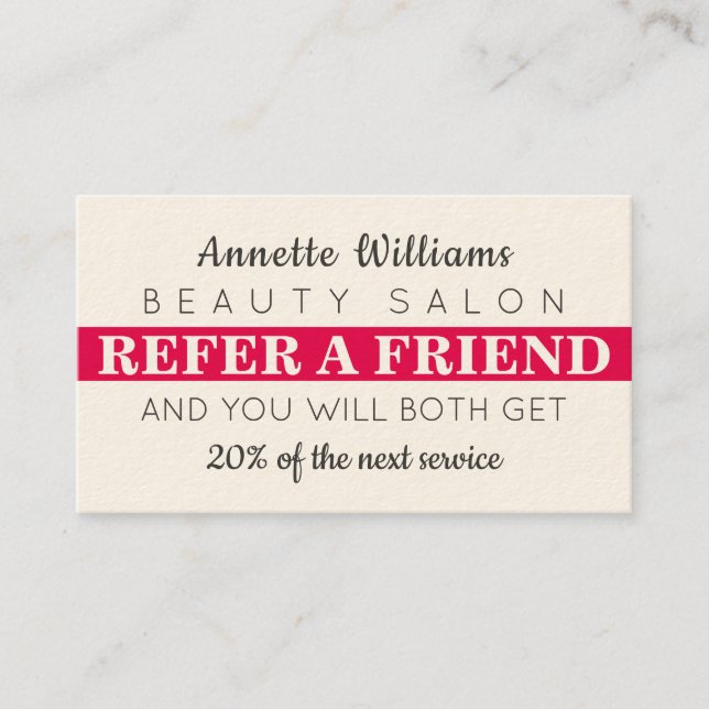 Modern style elegant referral business card (Front)
