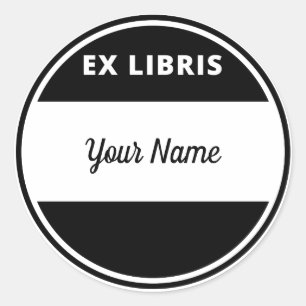 Modern Style Ex Libris Bookplate with Your Name