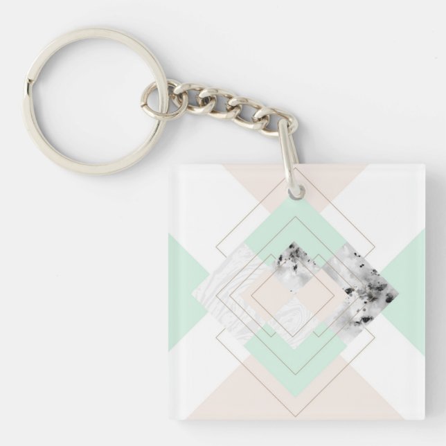 Modern Style Geometric Design Keychain (Front)