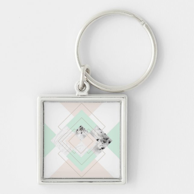 Modern Style Geometric Design Keychain (Front)