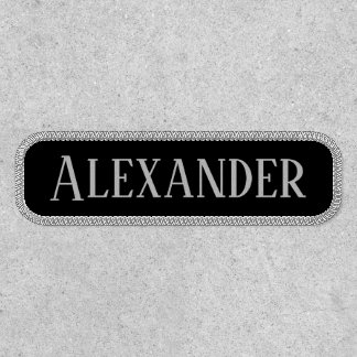 Modern Style Light Grey and Black Rectangular Patch