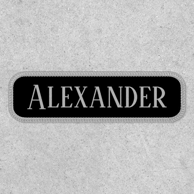 Modern Style Light Grey and Black Rectangular Patch (Front)