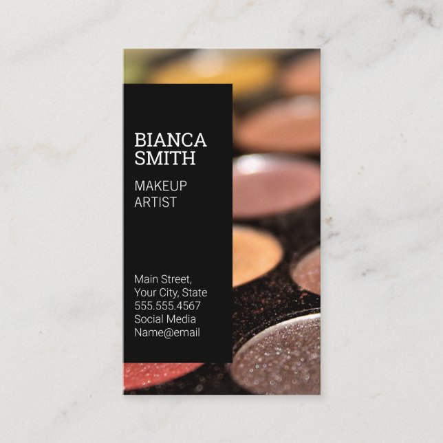 Modern Style | Makeup Artist | Palette Business Card (Front)