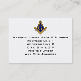 Modern Style Masonic Lodge Business Card