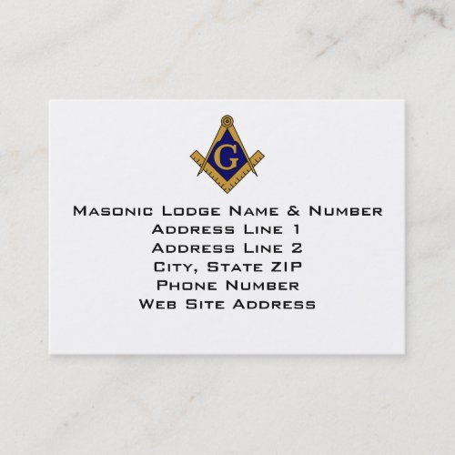 Modern Style Masonic Lodge Business Card
