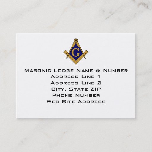 Customizable Modern Style Masonic Lodge Business Card