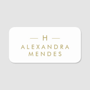 Modern Style Monogram, Minimalist Elegant Modern Name Tag