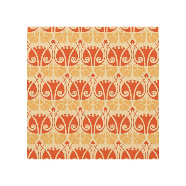 Modern Style Mushrooms: Trendy Pattern Wood Wall Art (Front)