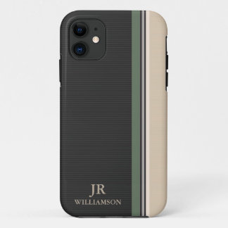 Modern Style Olive Stripes Custom Case-Mate™ iPhone 11 Case