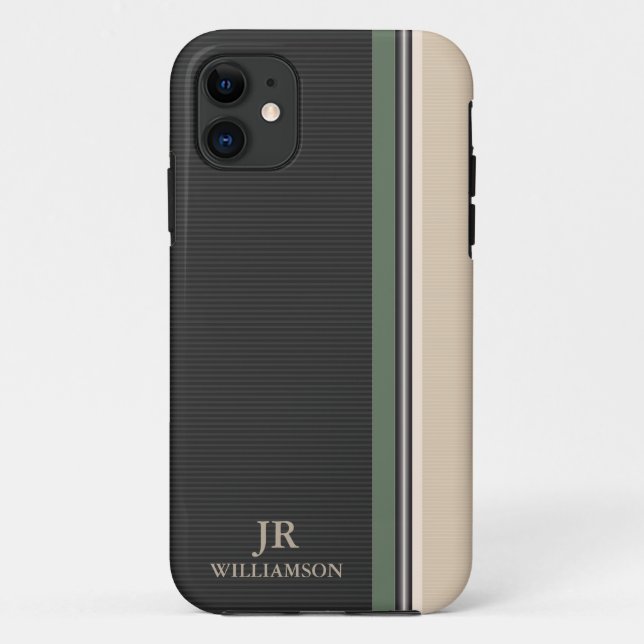 Modern Style Olive Stripes  Custom Case-Mate™ Case-Mate iPhone Case (Back)