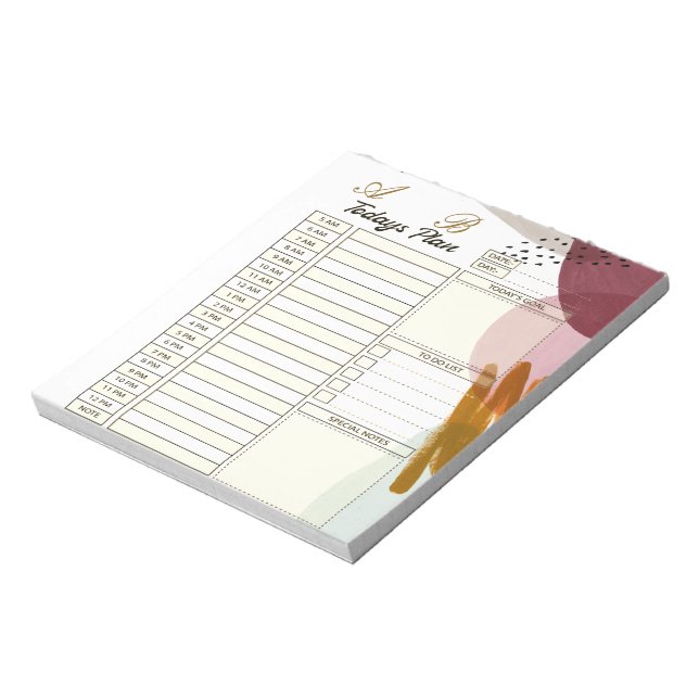 Modern style paint day planner notepad (Rotated)