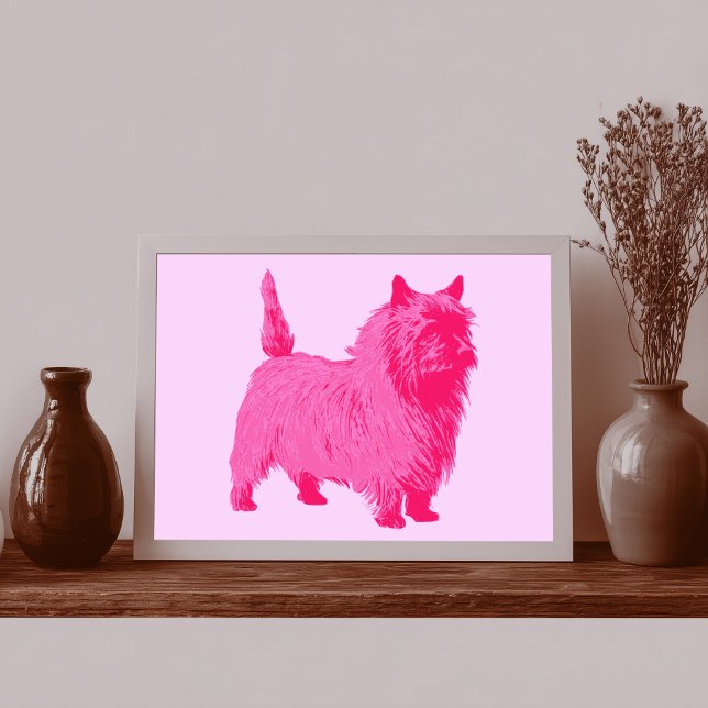 Modern Style Pink Cairn Terrier Poster (Modern Style Pink Cairn Terrier Poster)
