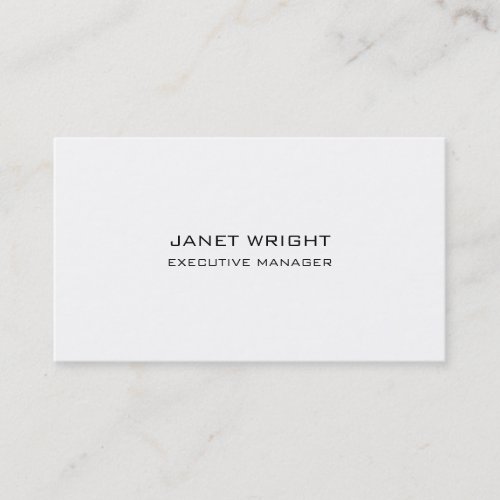 Modern Style Plain Simple Black White Professional Business Card