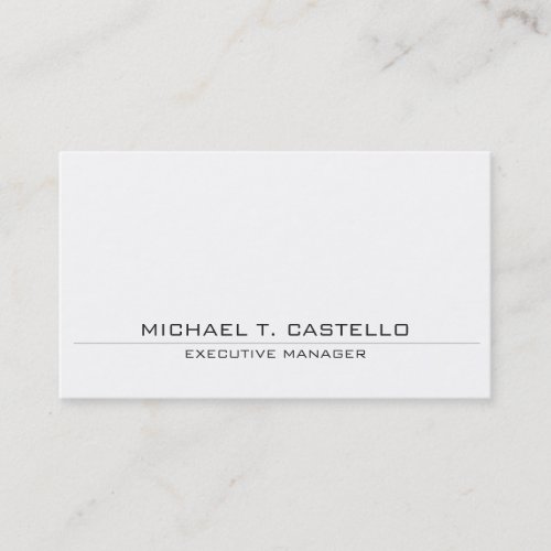 Modern Style Plain Simple White Professional Business Card