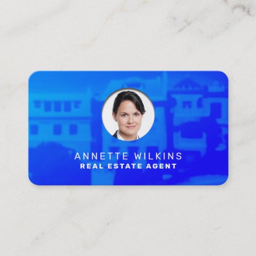 Modern style profile image blue business card