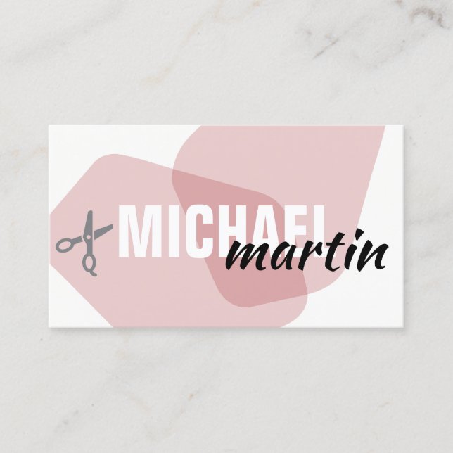 Modern Style Salon Stylist Business Card (Front)