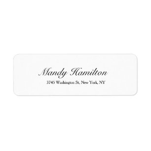 Modern Style Script Creative Elegant Black White Label