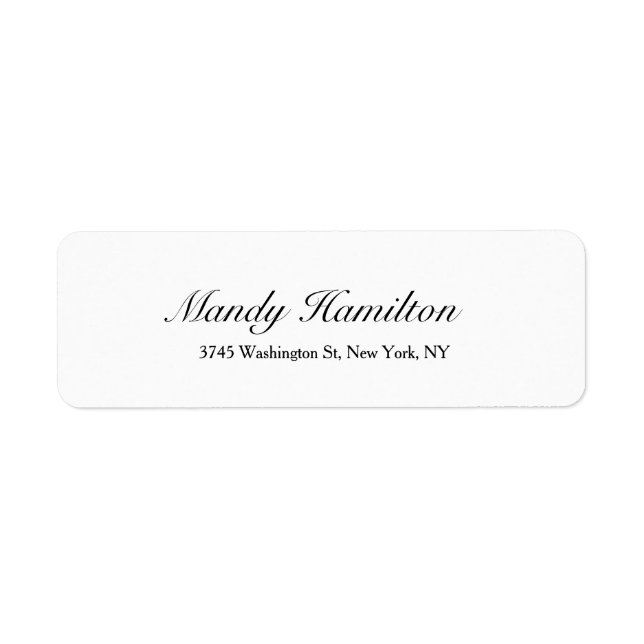 Modern Style Script Creative Elegant Black White Label (Front)