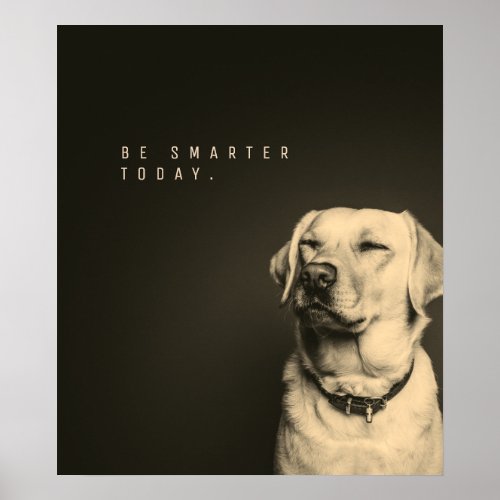 Modern style smart dog cover sepia style poster