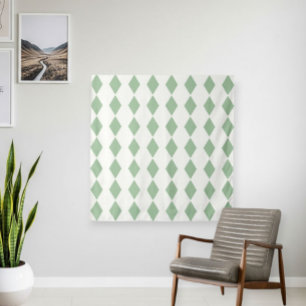 Modern Style Tapestry with Geometric Diamond Print