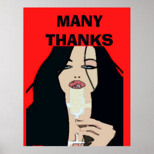 Modern Style Wine Poster, Many Thanks Poster